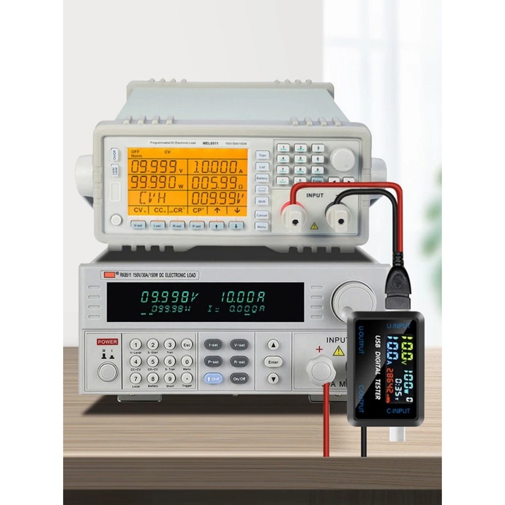 Replacement USB Type C Voltmeter Ammeter with Timing Function Power Monitor