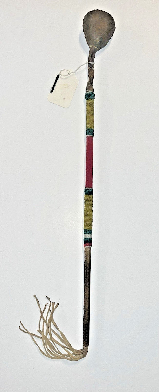 Coup Stick; Original Native American Indian Beaded Hide Wood ; 29"; Late 1800s