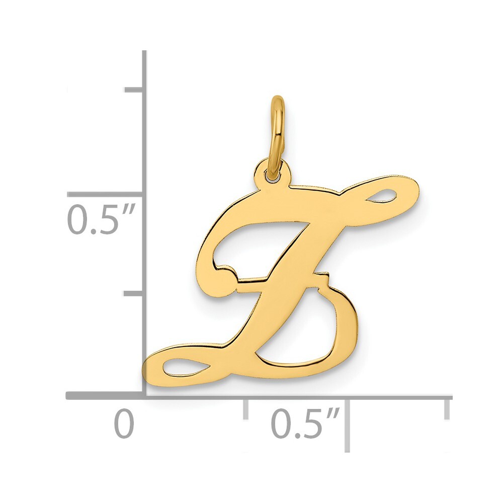 14K Yellow Gold Medium Fancy Script Initial Z Charm