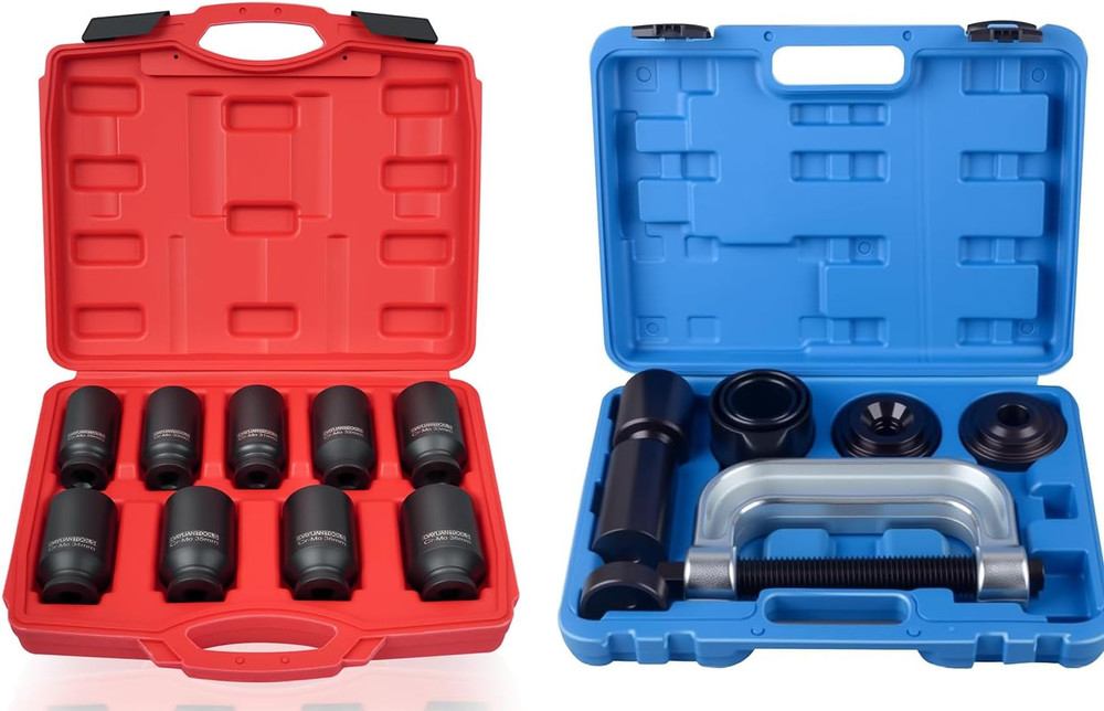 9Pcs Axle Nut Impact Socket Bundle Ball Joint Press U-Joint Removal Installer Ki