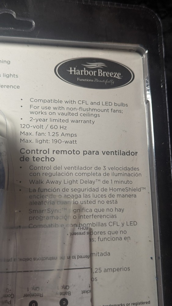 Universal Ceiling Fan Remote Control Walk Away Light Delay SmartSync #0745359