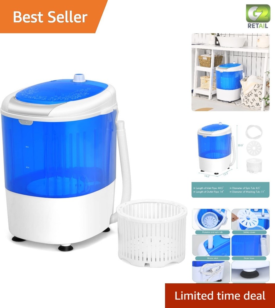 5.5 lbs Semi-Automatic Portable Washing Machine - Lightweight & Efficient