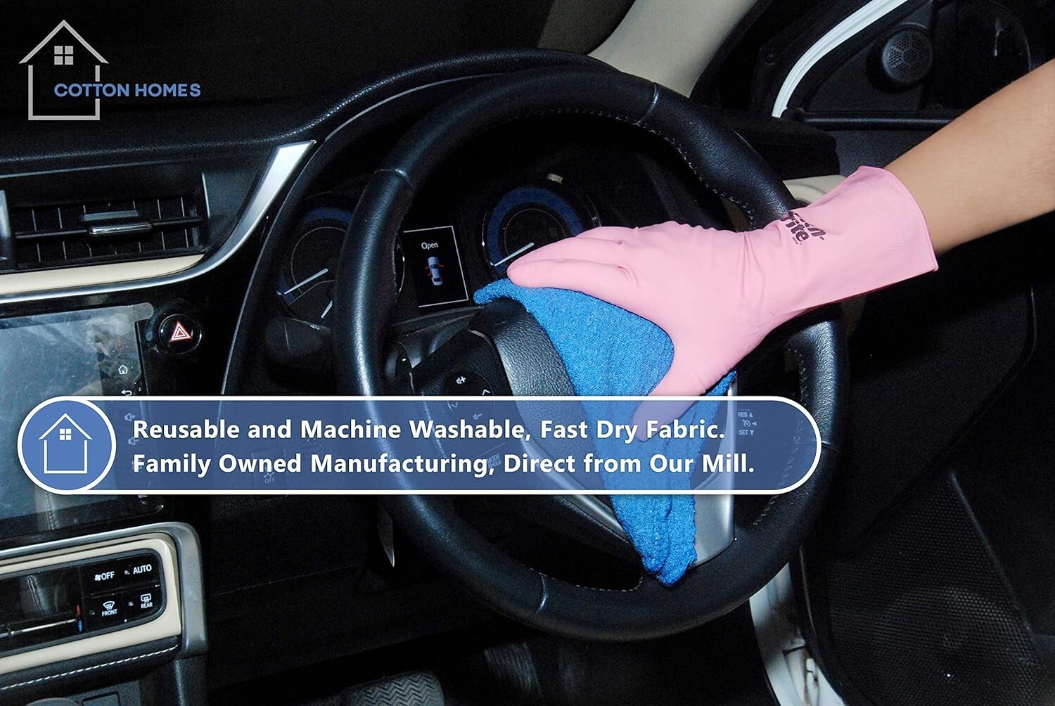 100 INDUSTRIAL SHOP RAGS / CLEANING TOWELS BLUE WITH 10 FREE SHOP TOWELS