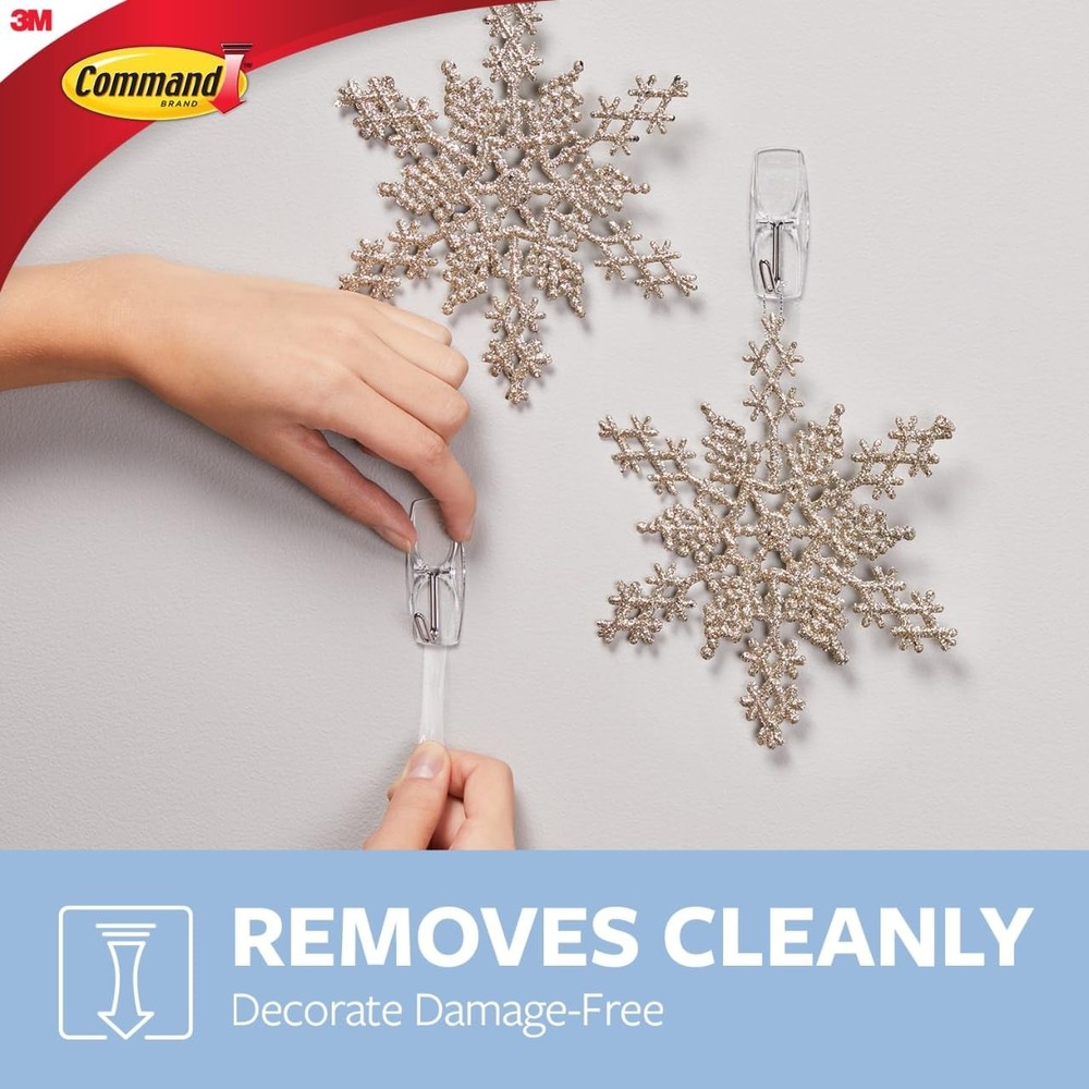 Command Medium Clear Wire Toggle Hooks, 6 Hooks and 8 6 Transparent