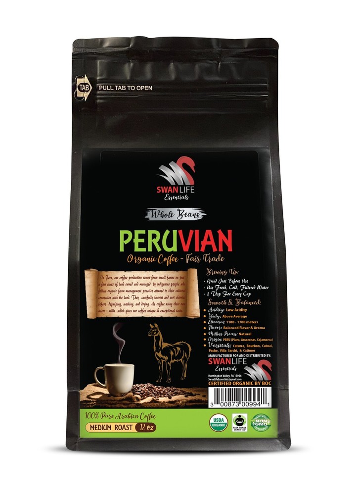 Authentic Peruvian Brew - PERUVIAN WHOLE BEANS ORGANIC COFFEE - Coffee 2Pack