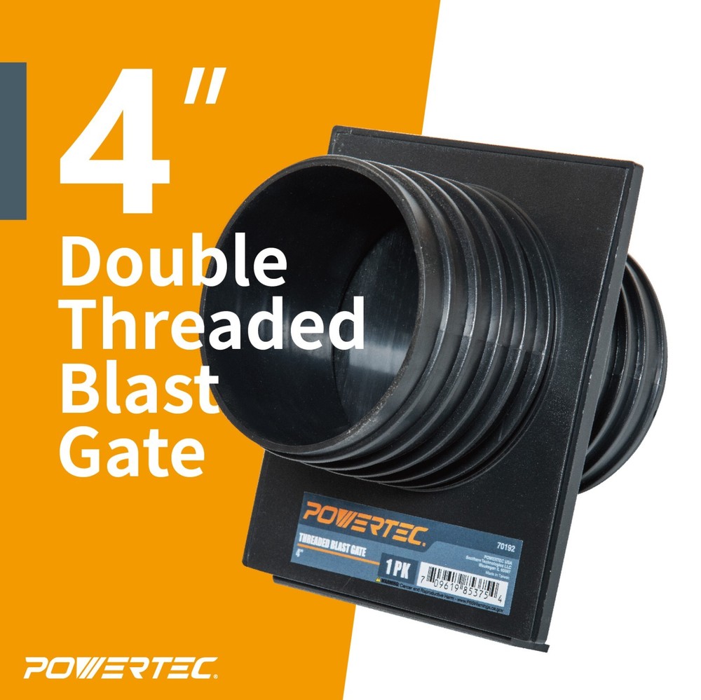POWERTEC 4 inch Double Threaded Blast Gate (70192)