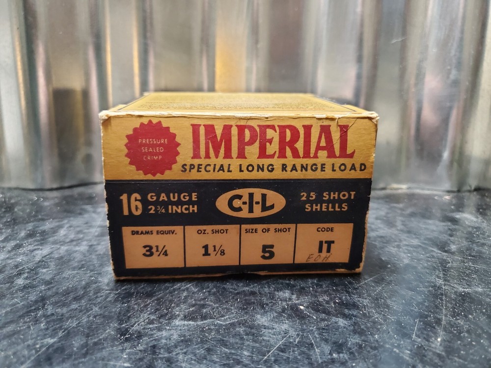Imperial Special Long Range Load 16 GA Shotgun Shells Empty Box C-I-L