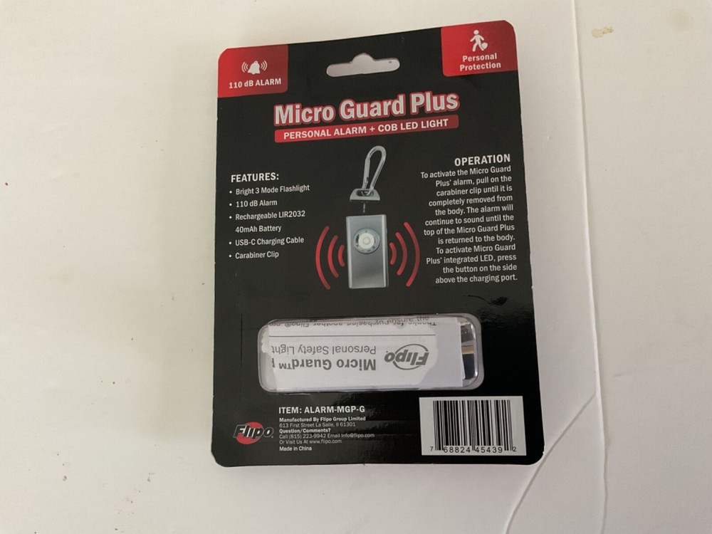 Micro Guard™ Plus Personal Alarm + COB LED Flashlight