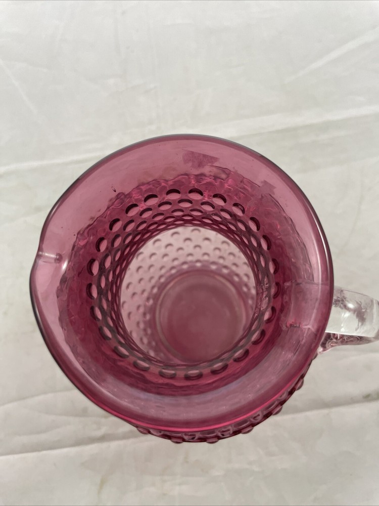 CRANBERRY HOBNAIL FOOTED SMALL PITCHER / JUG