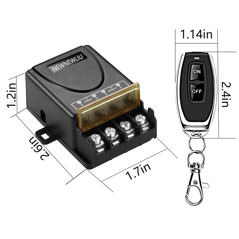 12 Volt Remote Switch Wireless,DC12V/24V/48V/72V/30A Relay,Remote Control Swi...