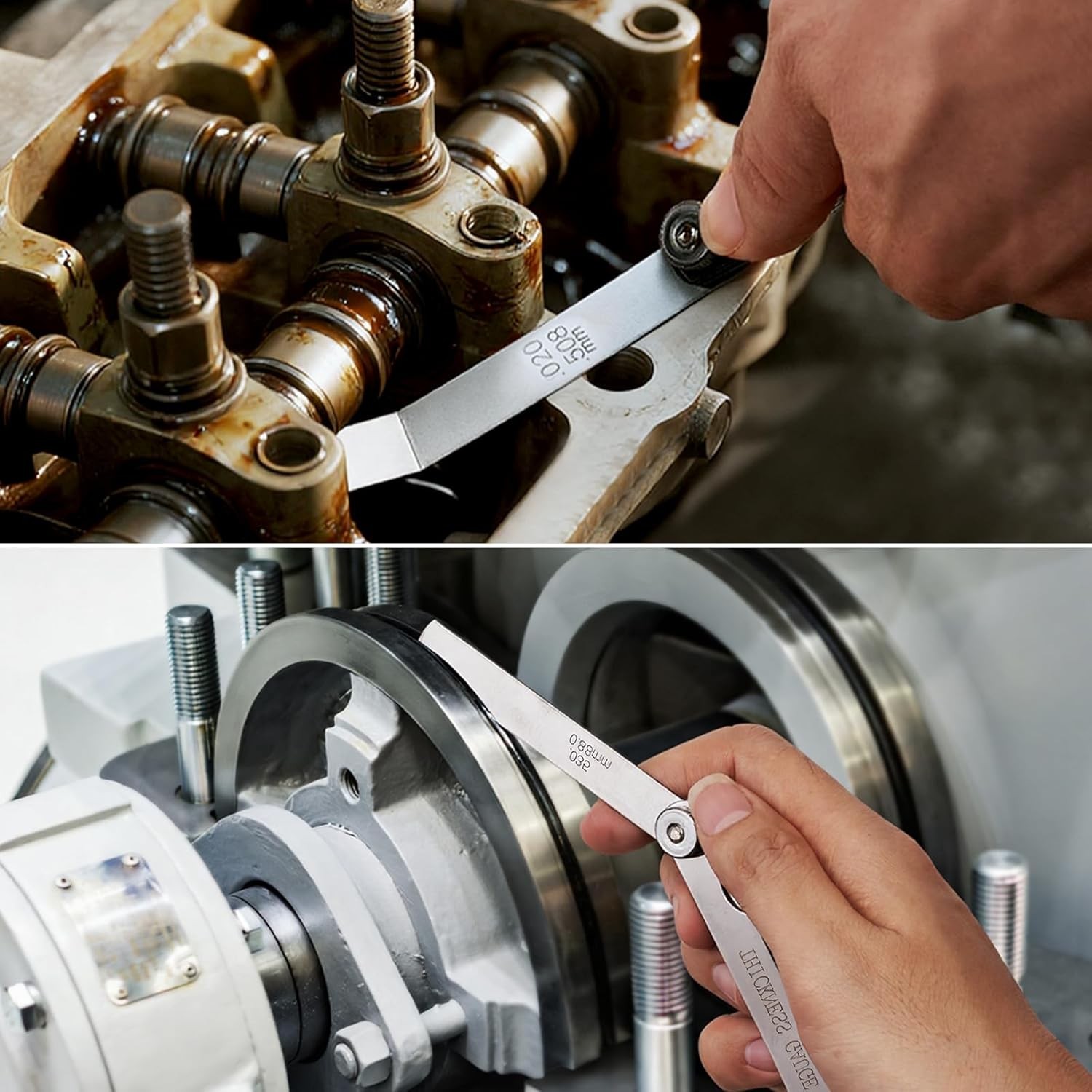 2PCS Feeler Gauges Set - Stainless Steel Feeler Gauges for Valves, Standard SAE/