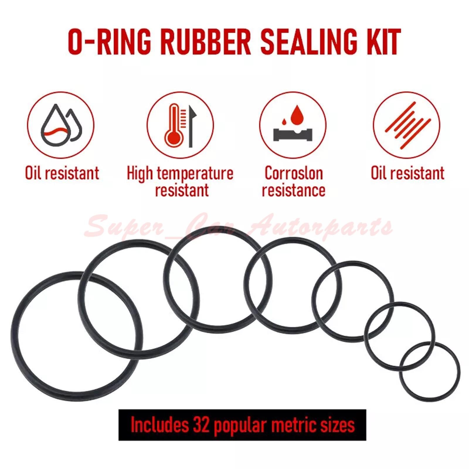 SAE Metric Rubber O-Ring Washer Assortment Kit Automotive Storage Case ORing Set