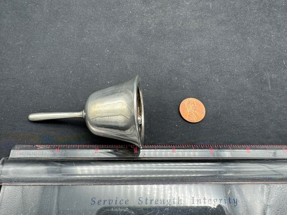 Antique Solid 84 Silver Dinner Bell, 54 grams