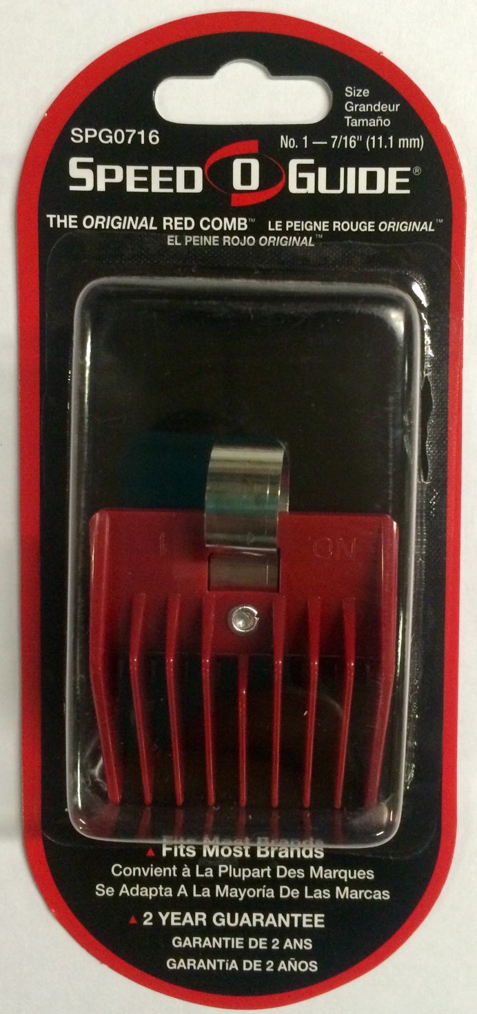 SPEED O GUIDE Set of Attachment Clipper Combs RED Set of EIGHT Combs NEW