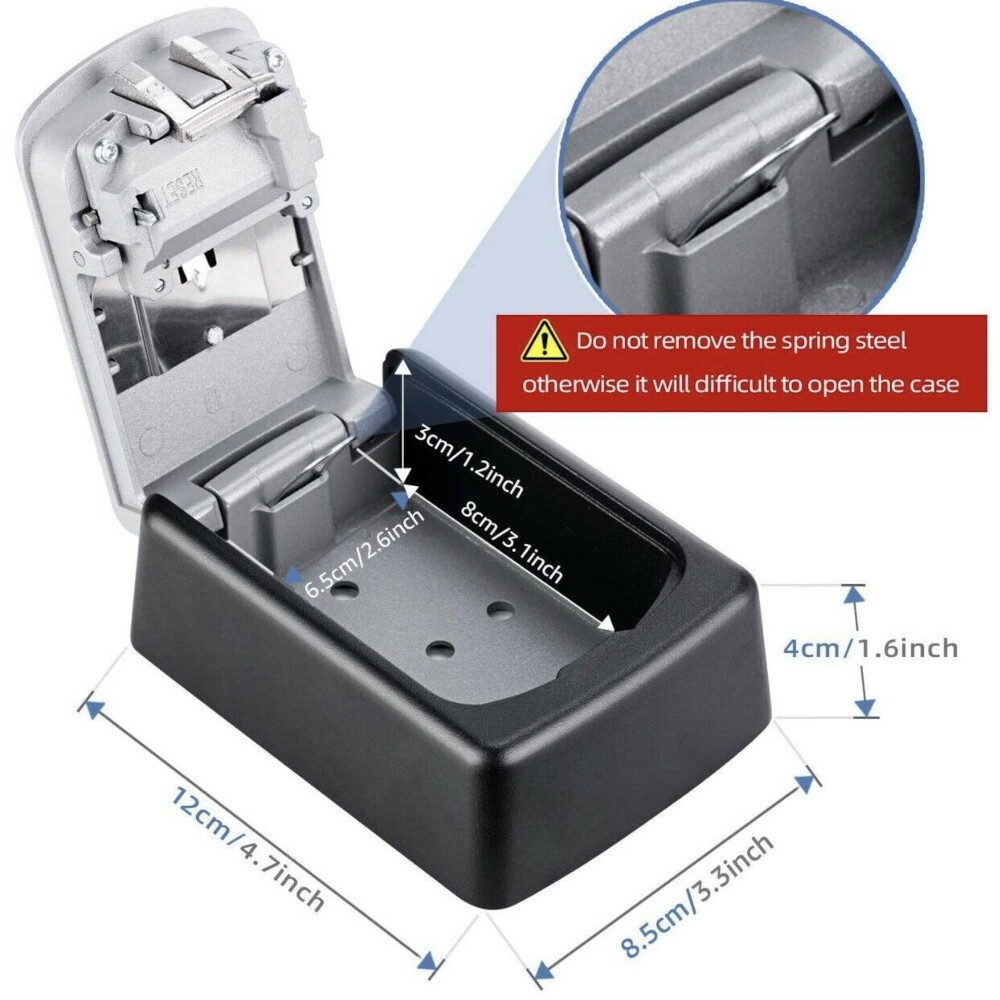 4 Digit Combination Lock Box Wall Mount Security Safe XL Large 6 Key Waterproof