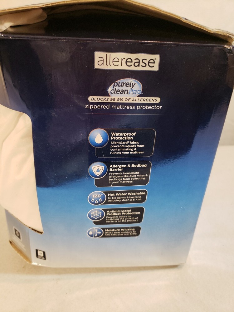 Zippered Mattress Protector, Waterproof Allerease Cover, King New