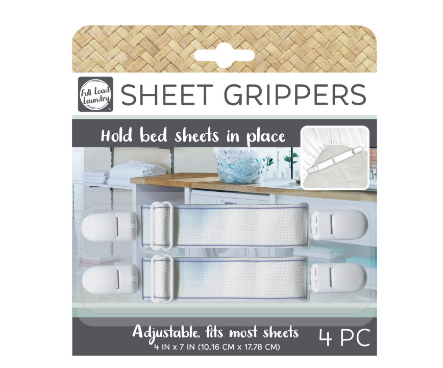 4 Pc Adjustable Bed Sheet Grippers Holder Straps Keep Sheets in Place