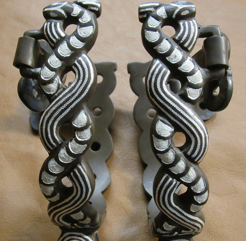 Double Viper Silver Inlays Spurs Brown Finish