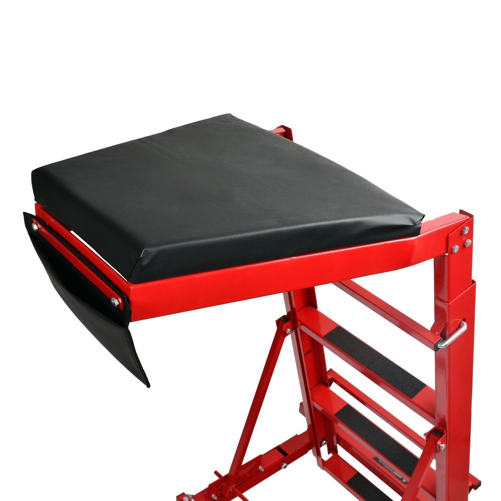 Foldable Adjsutable Height Rolling Topside Creeper Mechanic Vehicle Repair Seat