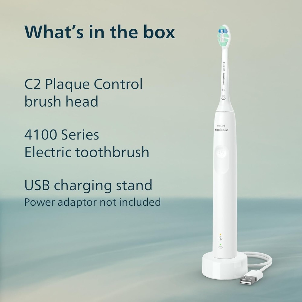 Sonicare 4100 Electric Toothbrush – Gentle Cleaning with Pressure Sensor & Timer