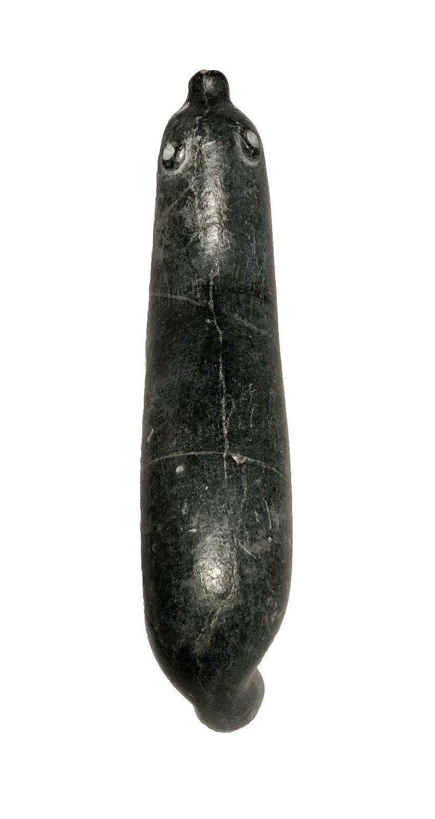 INUIT Eskimo Art Hand Carved Soapstone OTTER Signed Numbered Vintage