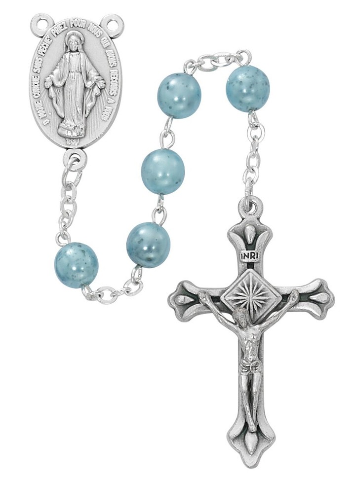 BLUE SWIRL ROSARY