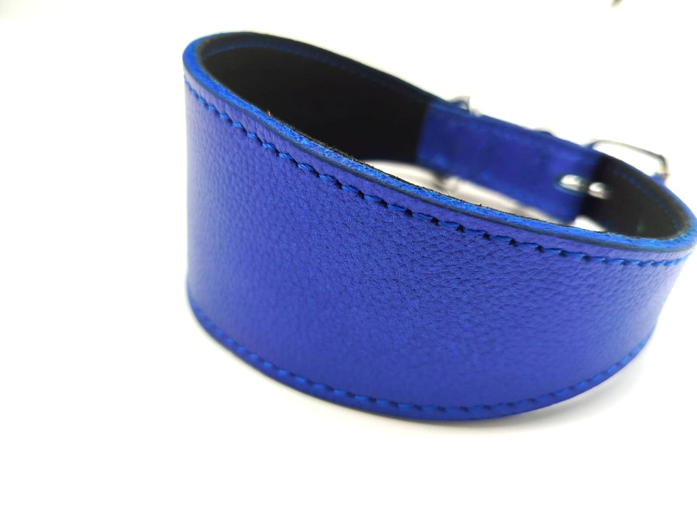 Dog Collars - Original Leather - Comfortable Inner - Blue