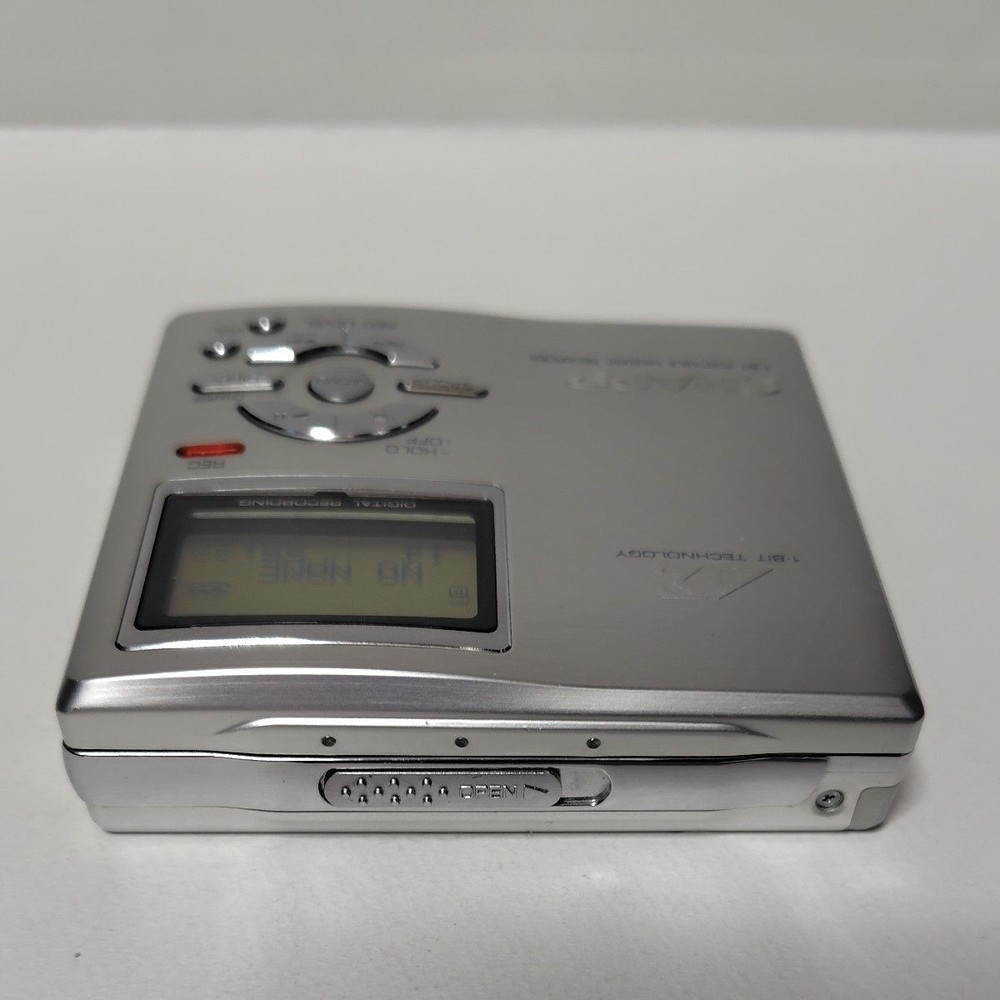 SHARP MD-DR7-S MiniDisc Recorder Portable 1bit MD Player Silver Audio Tested