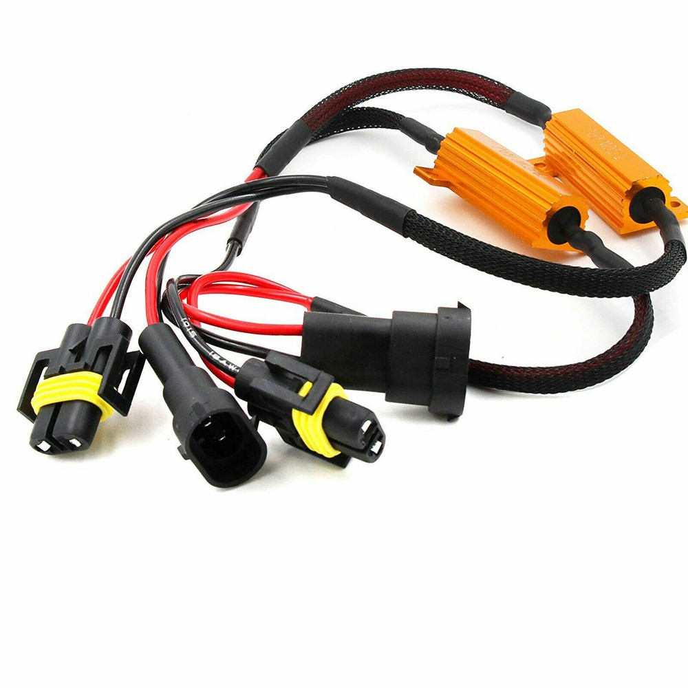 H11 H8 Fog Light Headlight DRL Error Free Resistor Decoder Wiring Harness Cable
