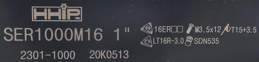 SER1000M16 EXTERNAL INDEXABLE THREADING TOOL HOLDER (2301-1000)