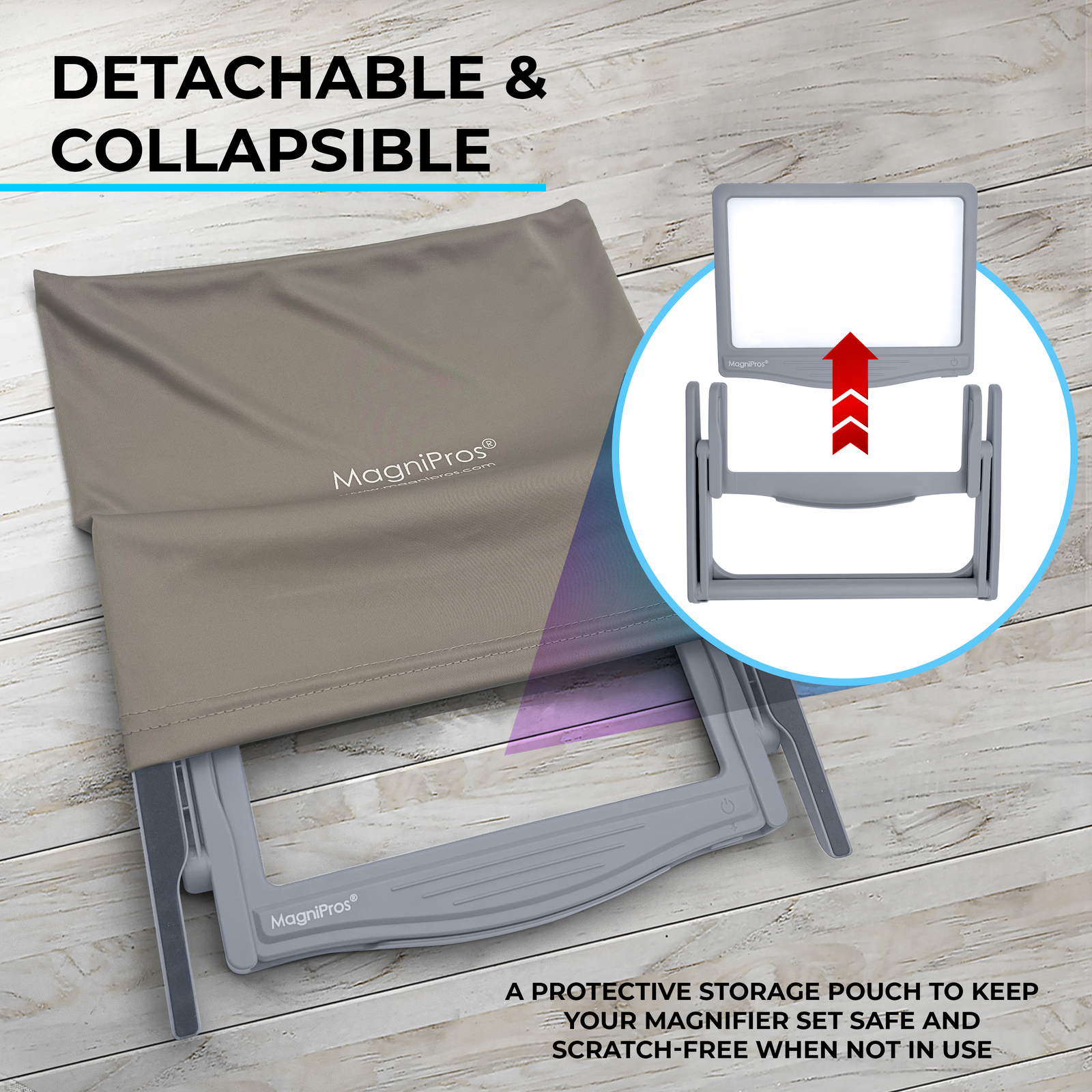 5X LED Page Magnifier with Detachable HandsFree Stand for Reading Fine Print