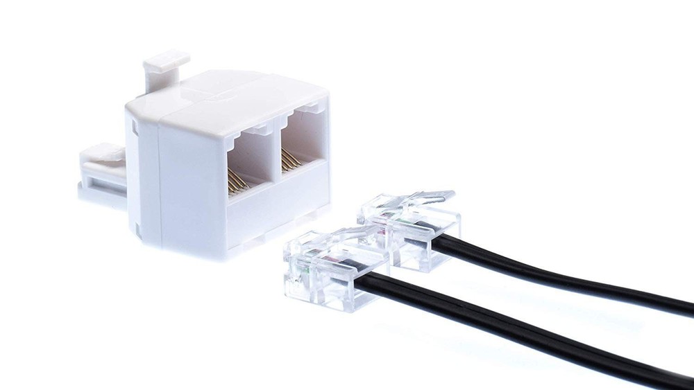 2 Pack Duplex Telephone Splitter RJ11 Adapter - Connect Two Devices Easily