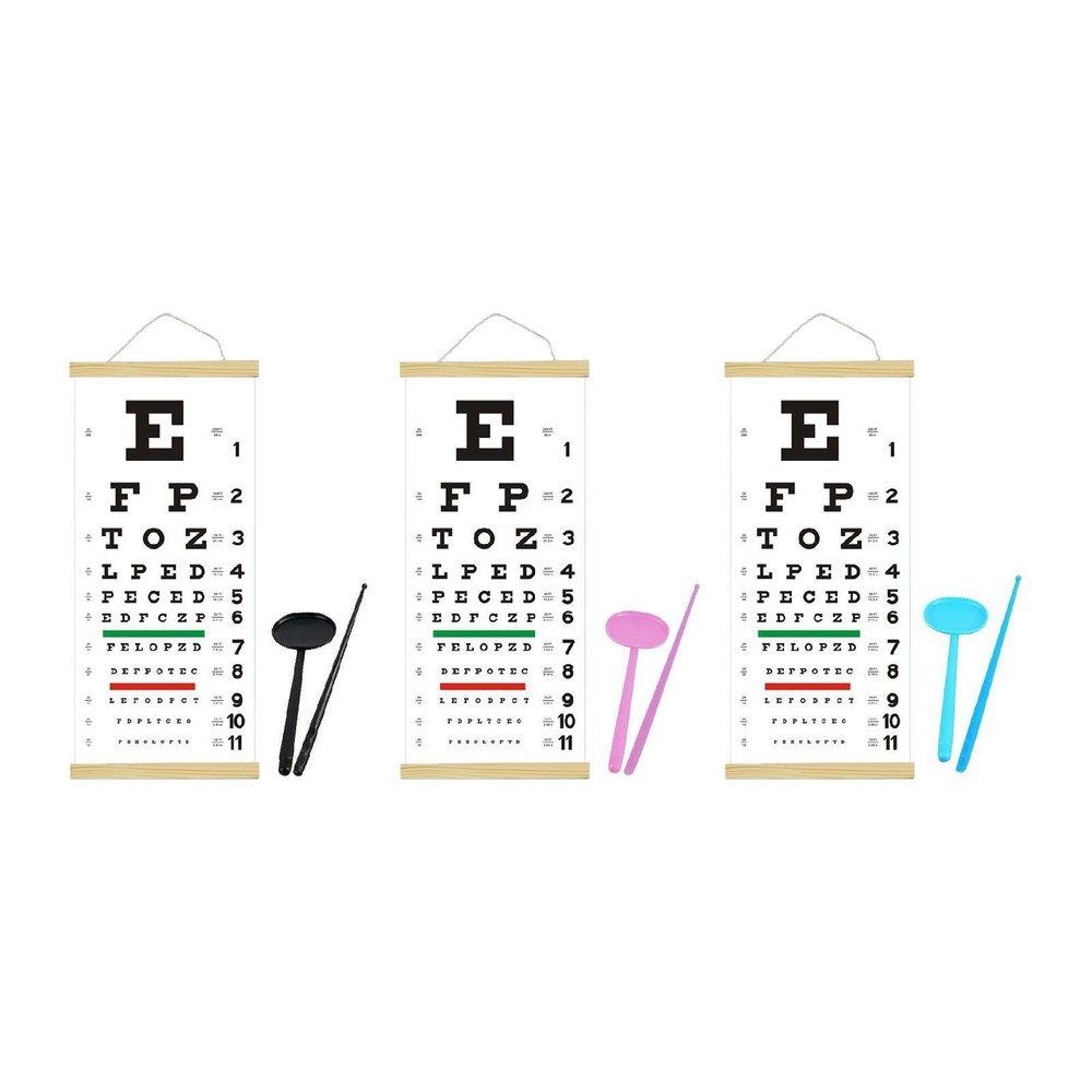 Eye Chart Eye Test Wall Chart with Occluder