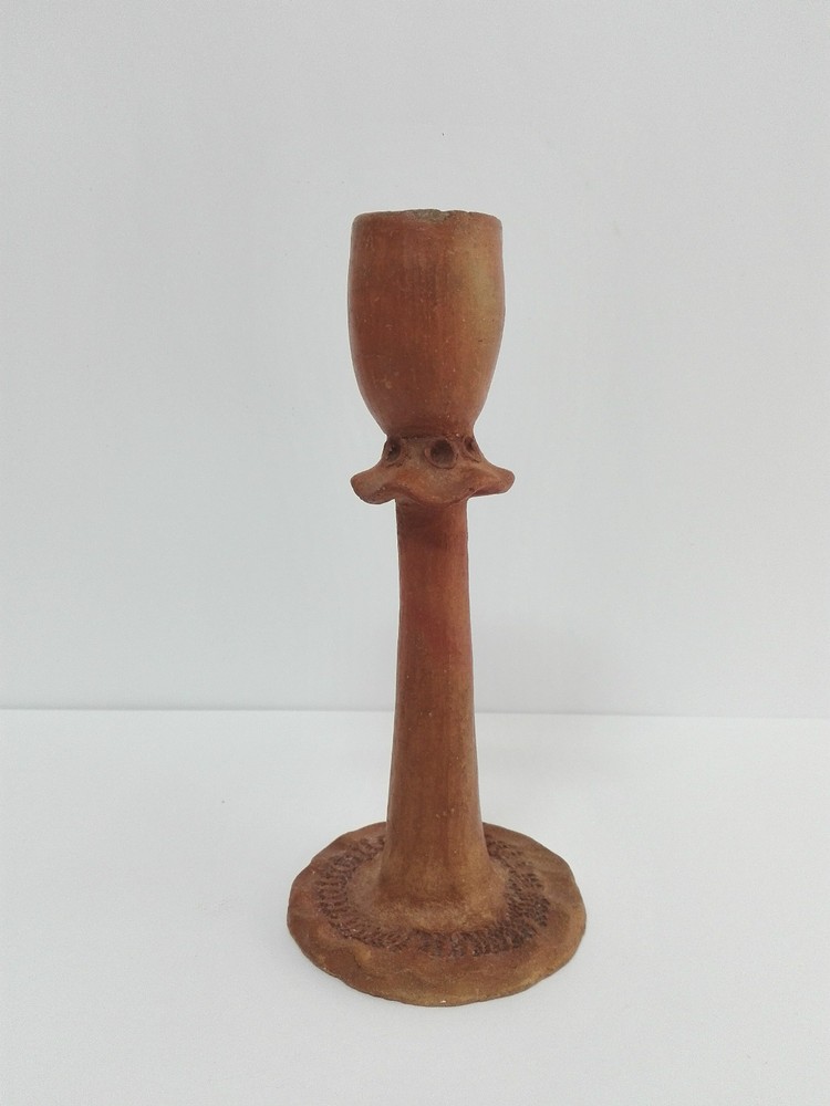 Antique Clay Candelabrum Handmade. Craftsmanship.