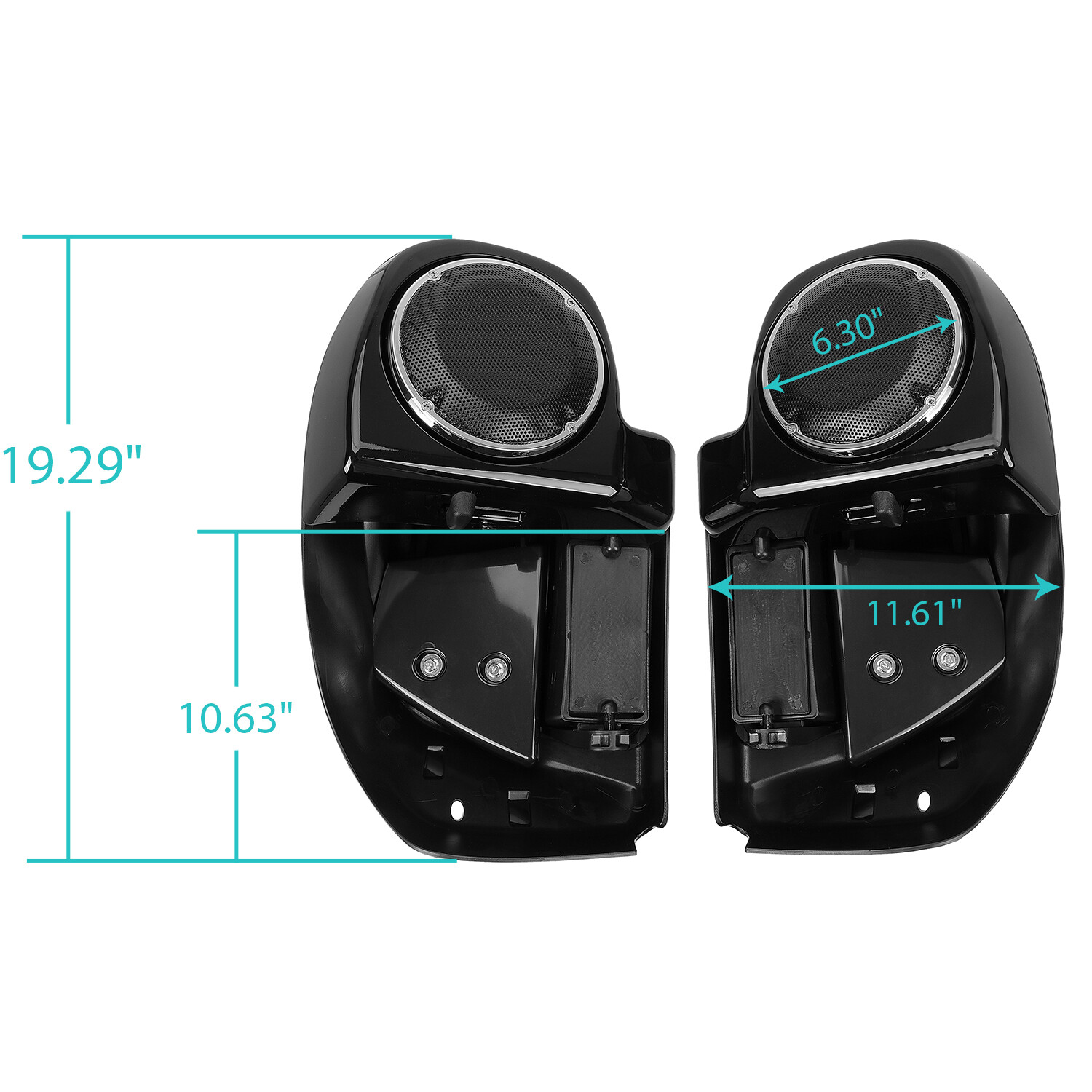 6.5" Speaker Box Pod Lower Vented Leg Fairing W/Grills For Harley Touring 14-24