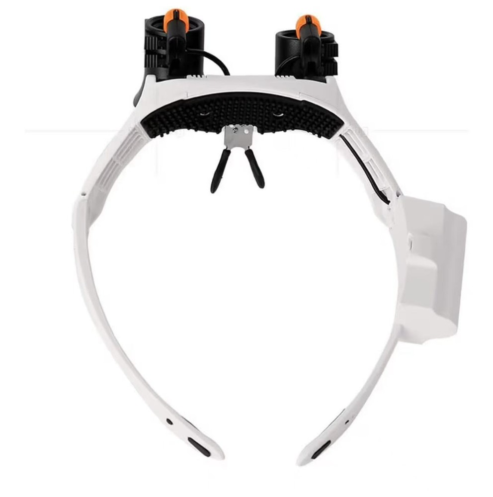 Magnifying Headset with 2 LED, 10 Interchangeable Lenses (3X–25X)