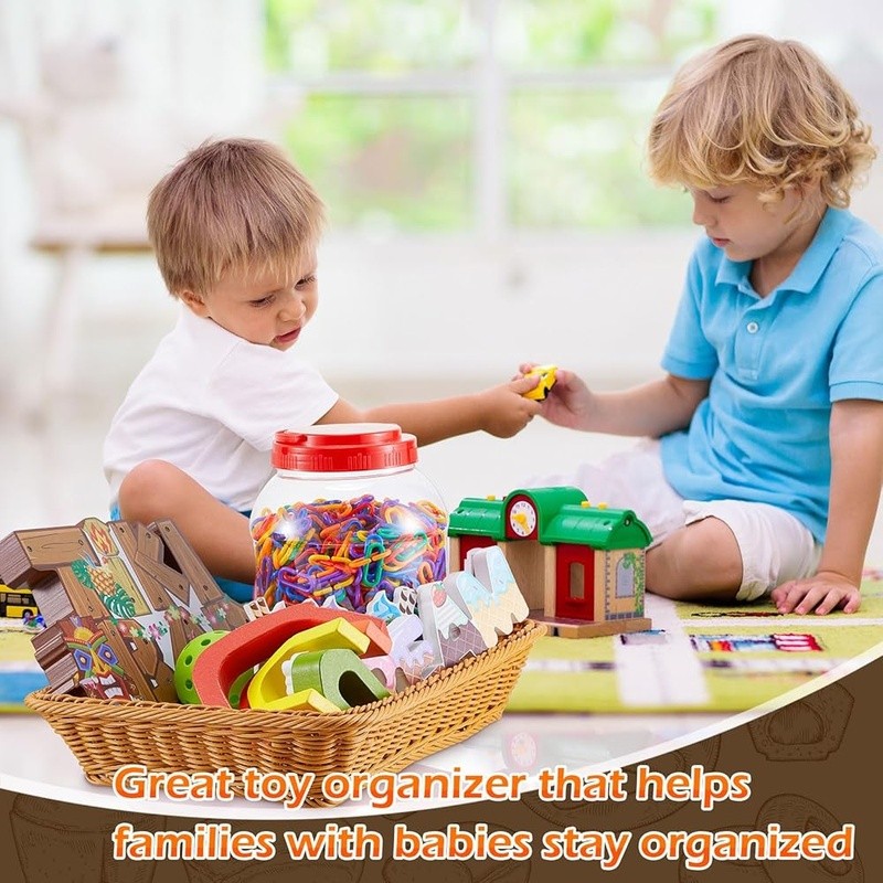 10 Pcs Rectangular Wicker Baskets Food Storage Serving Display Fruits Snacks New
