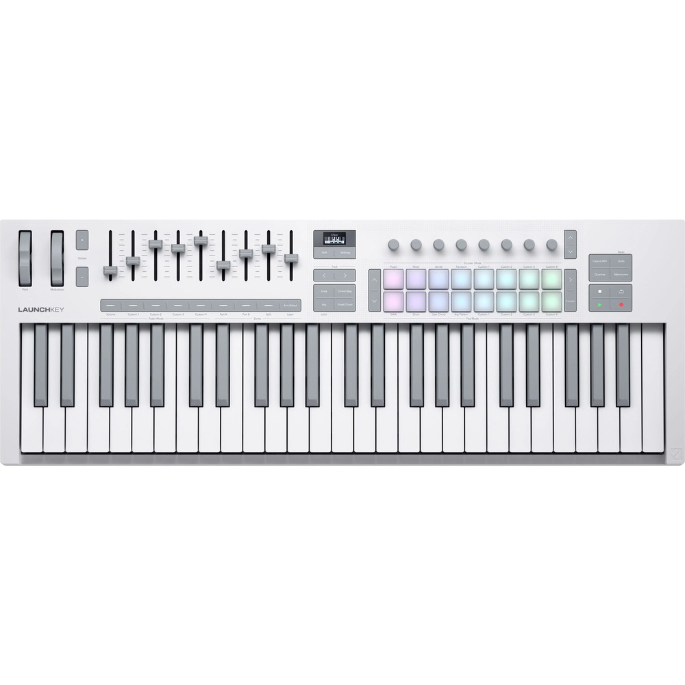 Novation Launchkey 49 Mk4 Keyboard Controller - White POWER & CABLE KIT