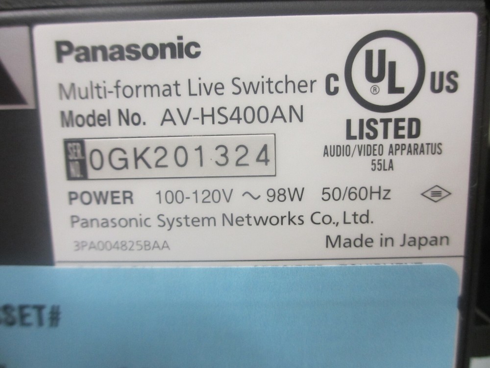 Panasonic AV-HS400AN Multi-Format Compact Live SD/HD-SDI Switcher AV-HS400A