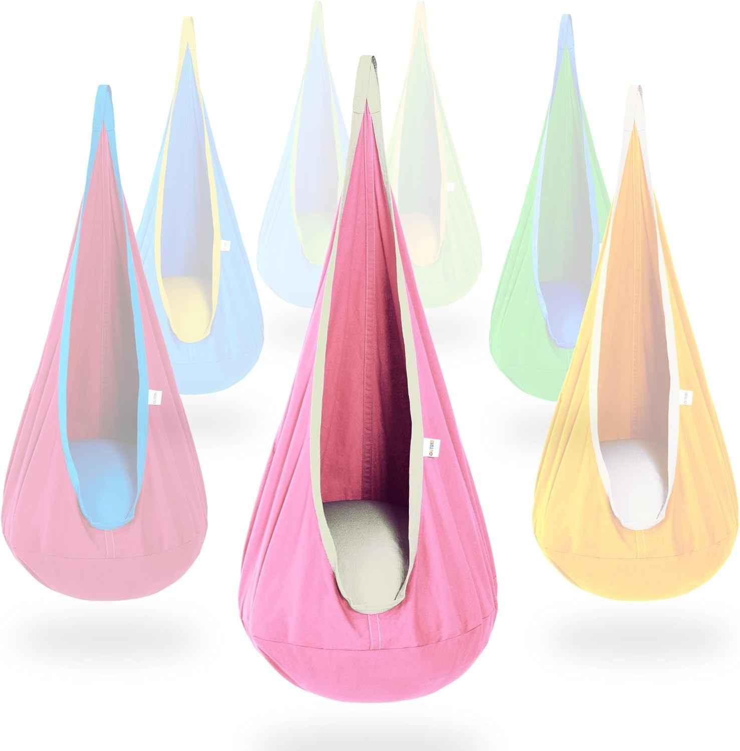 Kids Pod Swing Seat, Cotton Child Hammock Swing Chair,Sensory Swing  Indoor Pink