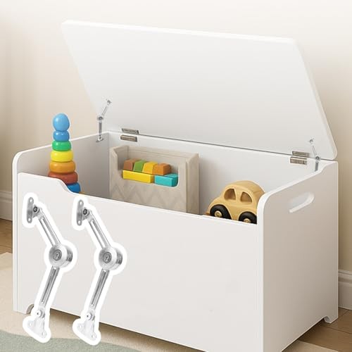 2pcs Chest Hinges, Alloy Lid Support Locking Fixed Hinge Close Quietly Heavy