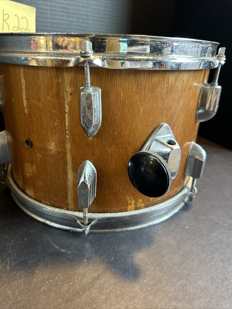 Vintage Tempro Pro Tom Drum Wood Shell Chrome Hardware #P