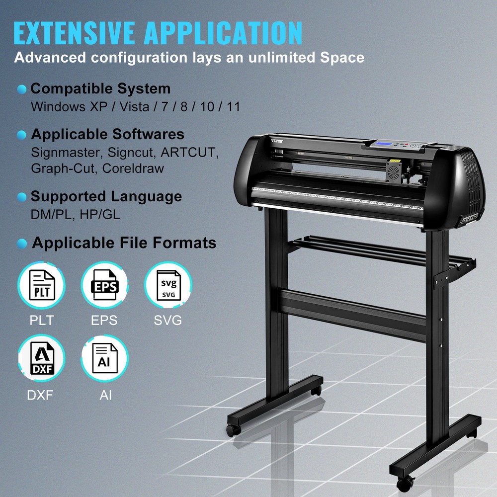 VEVOR Vinyl Cutter Machine Cutting Plotter 28in Bluetooth SignMaster Kit Bundle