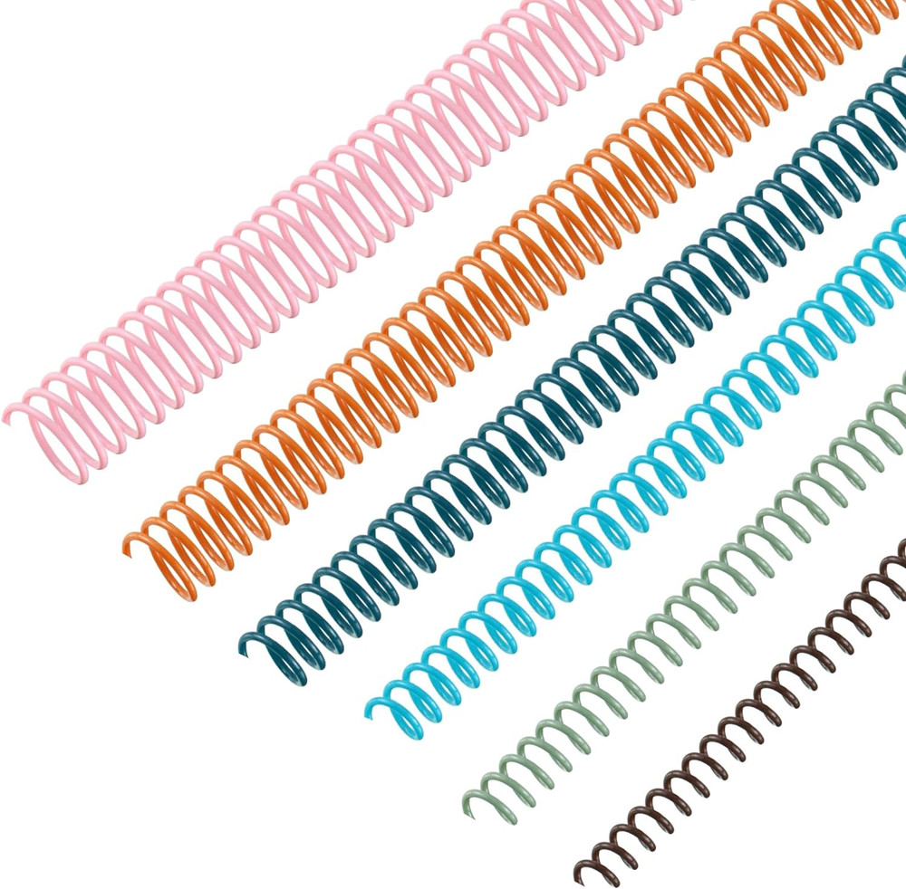 120 Pack Plastic Spiral Binding Coils Kit Spirals Multi Size Coils for Binding B