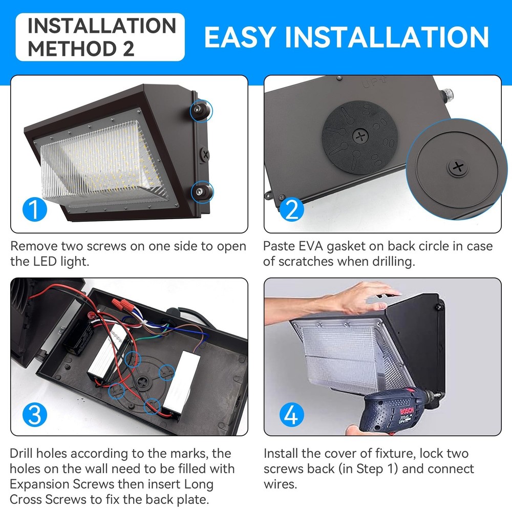 120W LED Wall Pack Light with Dusk-to-Dawn Sensor, 16800LM 5000K LED Security...