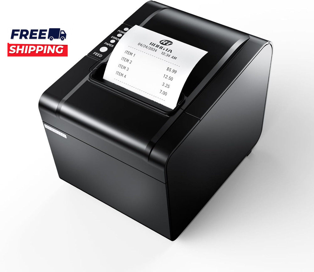 POS Printer  80Mm USB Thermal Receipt Printer  Restaurant Kitchen Printer