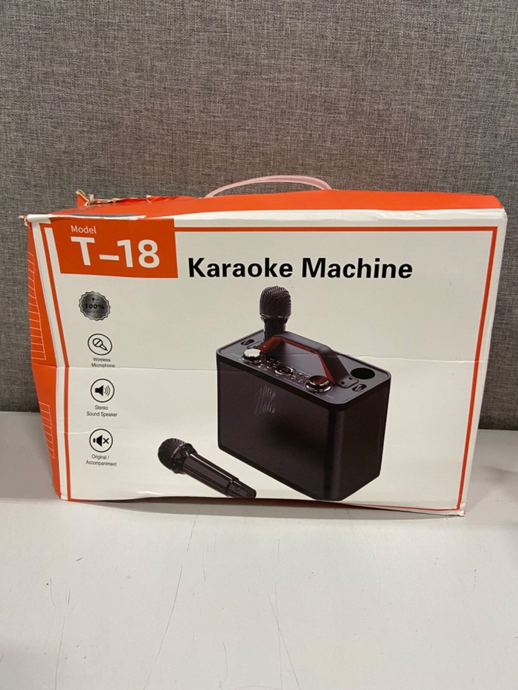 Portable Karaoke Machine with 2 Wireless Microphones Bluetooth Record