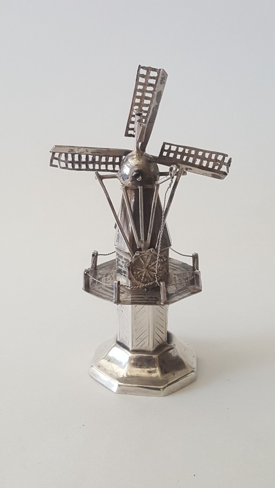Antique Dutch silver Miniature Windmill