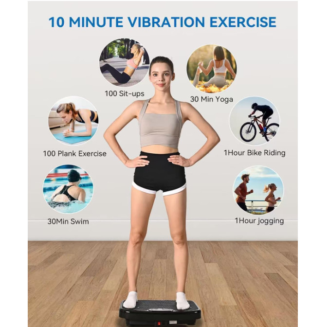 Plataforma vibratoria de ejercicio con 200 velocidades ajustables para drenaje l