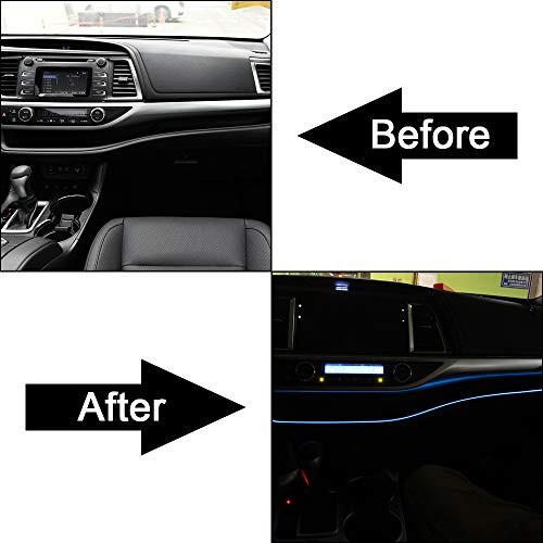 1M/39Inch Car LED Strip Light, Neon Panel Gap String Strip Light Interior Blue